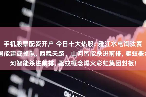 手机股票配资开户 今日十大热股: 雅江水电淘汰赛打响, 中国电建、中国能建或掉队, 西藏天路、山河智能杀进前排, 驱蚊概念爆火彩虹集团封板!